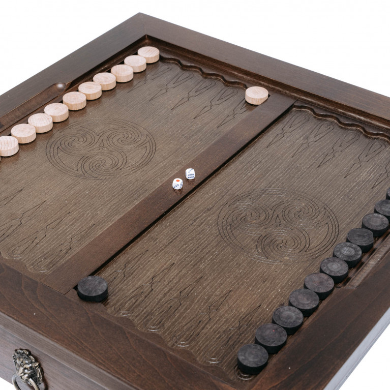 Sakkasztal "Harmony", klasszikus, kombinált (tömör bükk, sakk/backgammon/kávé) 
